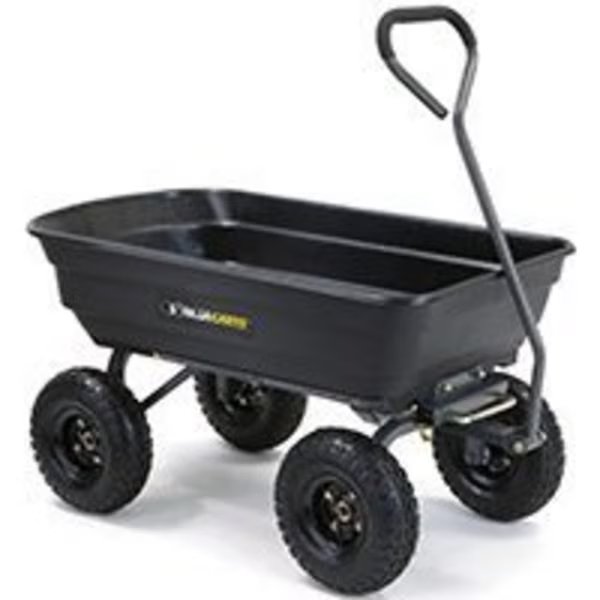 GCG-4 Garden Dump Cart, 600 lb Weight Capacity, 35.2 in L x 21.8 in W Deck, Straight Pull Handle, Gorilla Carts, Mfr#: GCG-4/GOR4PS